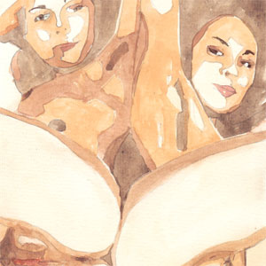 Nude Watercolor Portrait by erotic.color